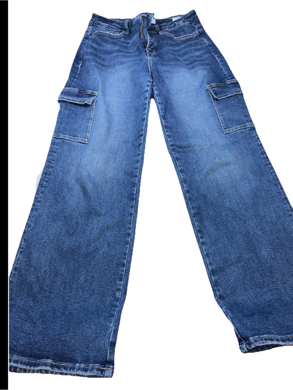Lovervet X MOCO Baggy Cargo Utility Blue Jeans Streetwear, Size 11 Or 30 Women’s